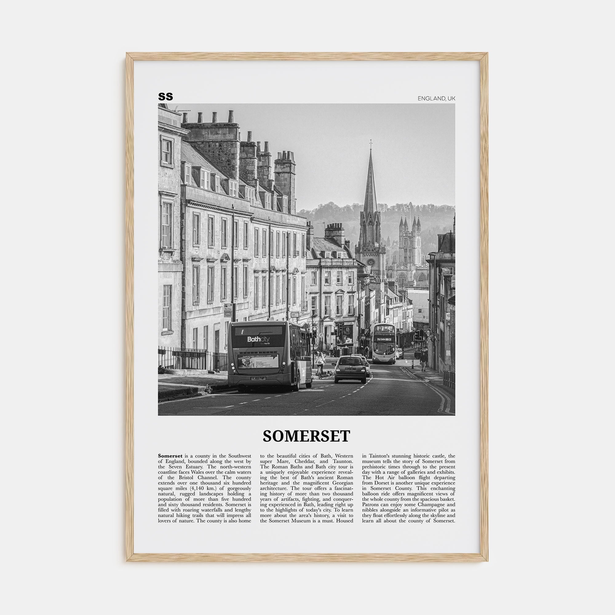 Somerset Travel B&W Poster