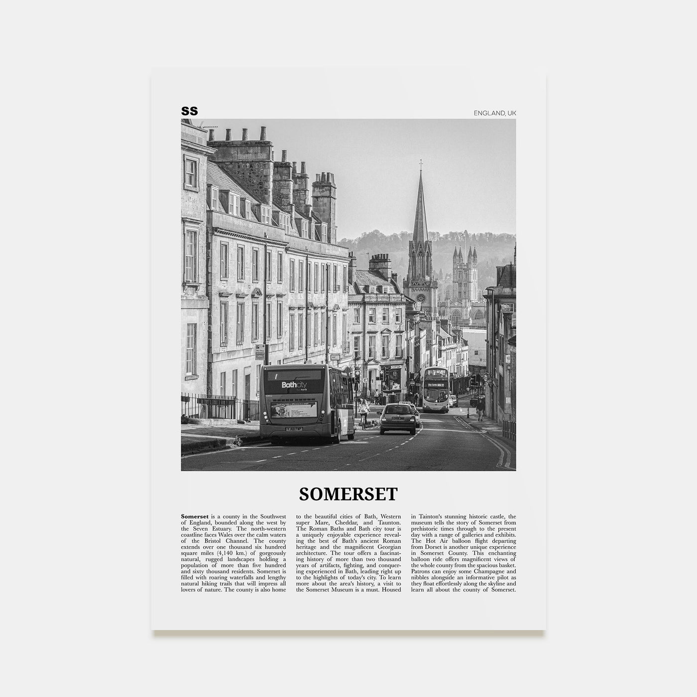 Somerset Travel B&W Poster