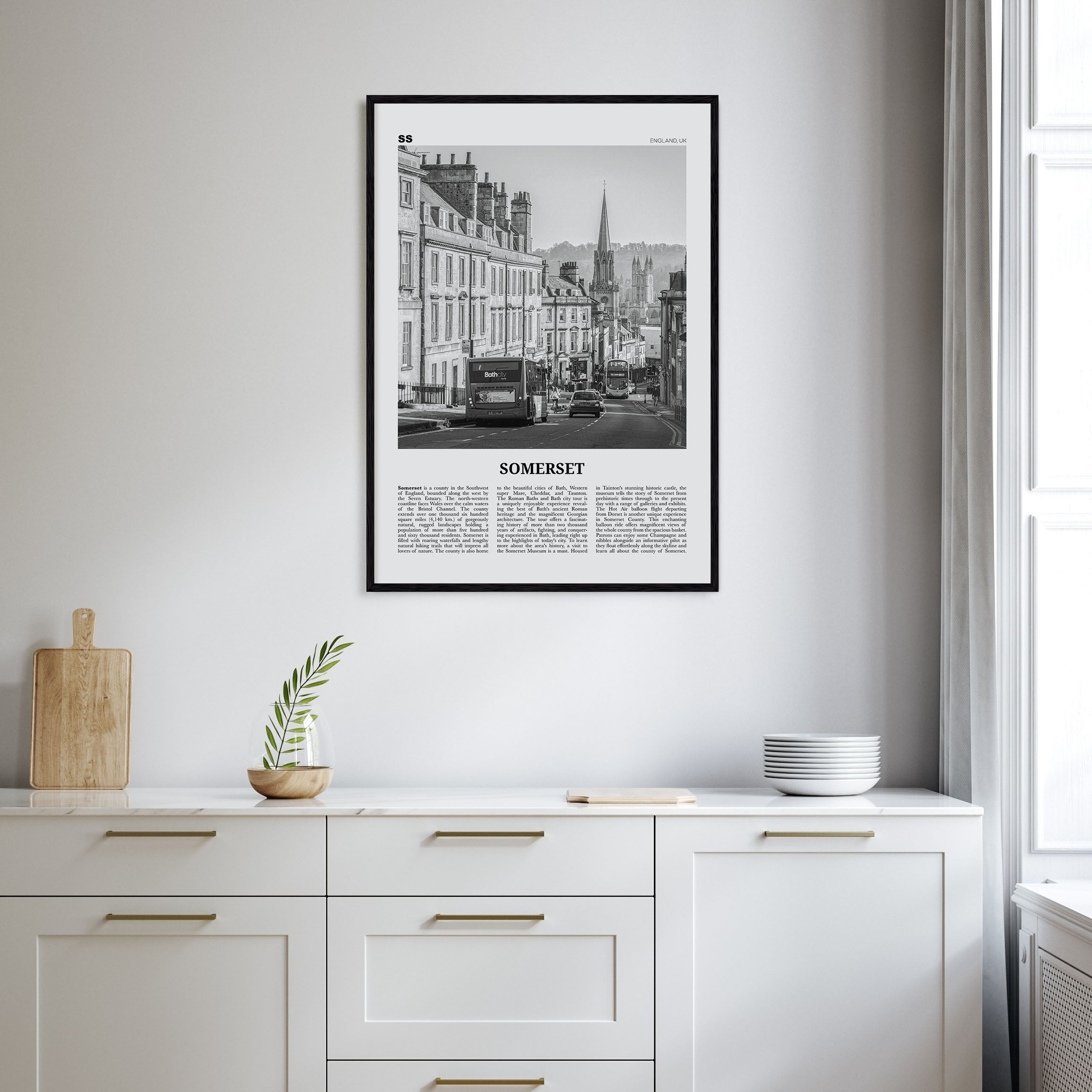 Somerset Travel B&W Poster