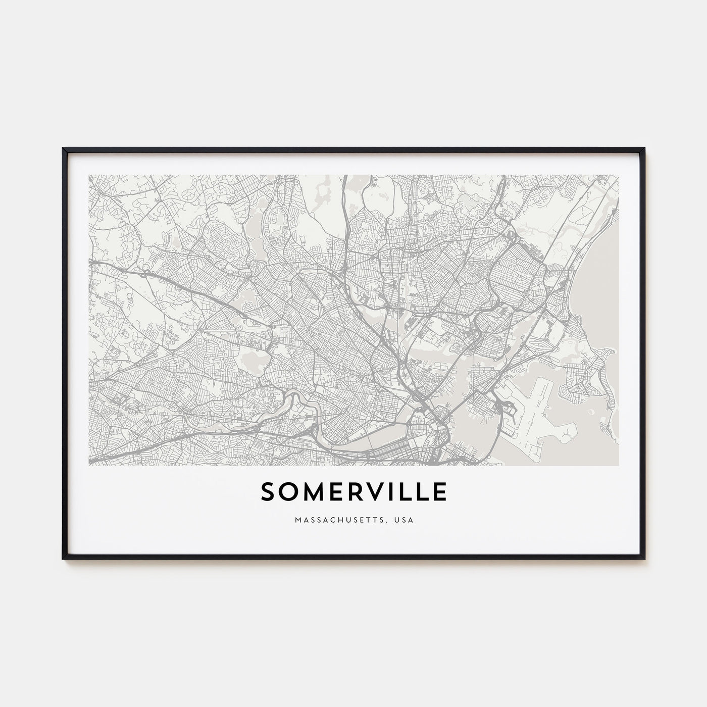 Somerville Map Landscape Poster
