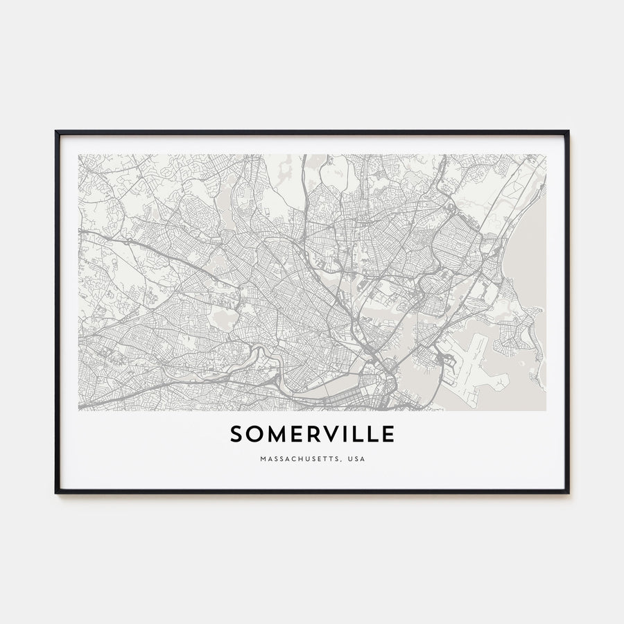 Somerville Map Landscape Poster