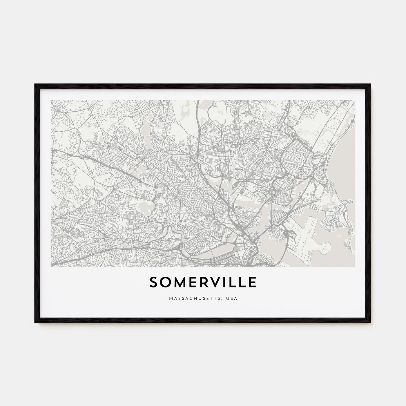 Somerville Map Landscape Poster