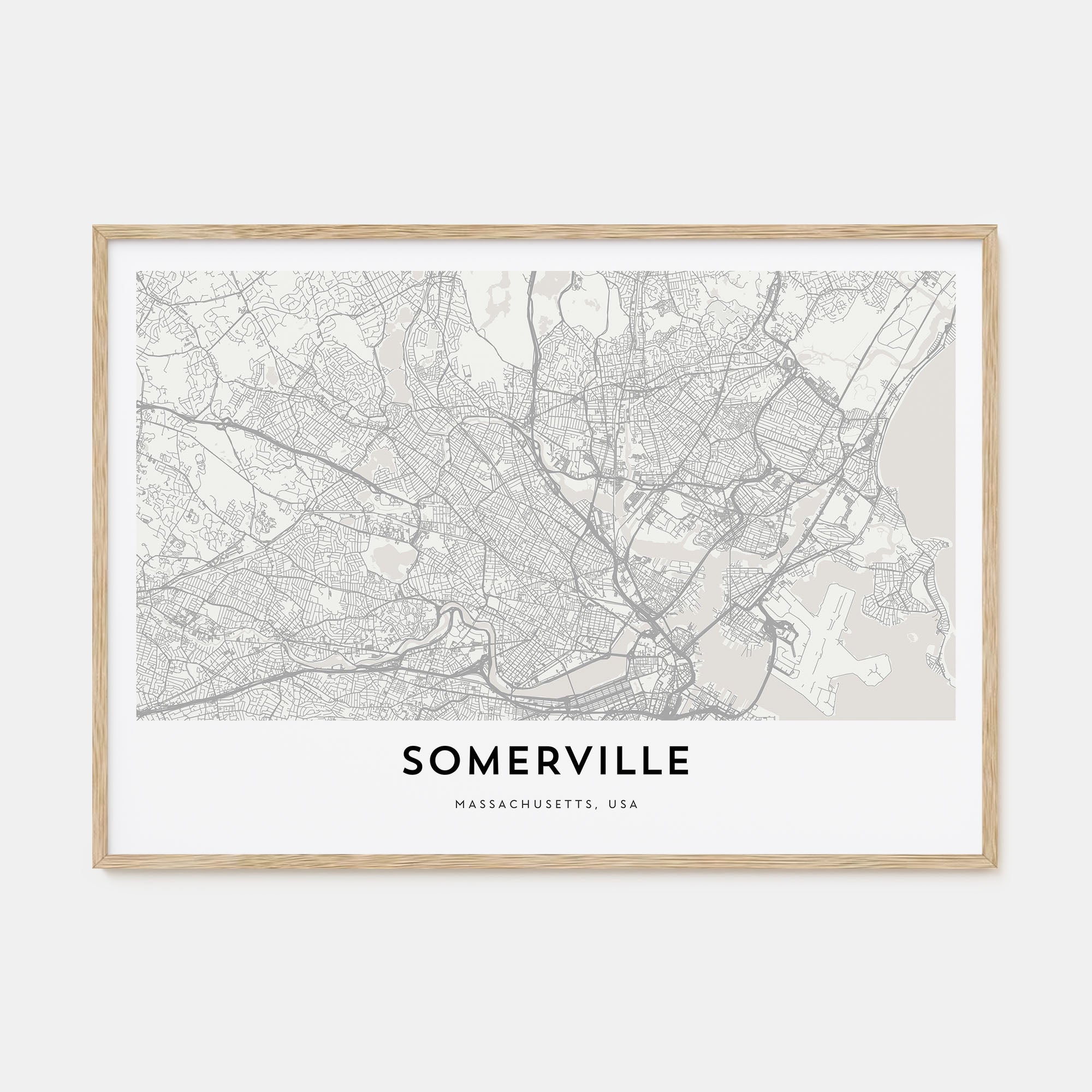 Somerville Map Landscape Poster