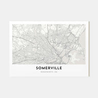 Somerville Map Landscape Poster