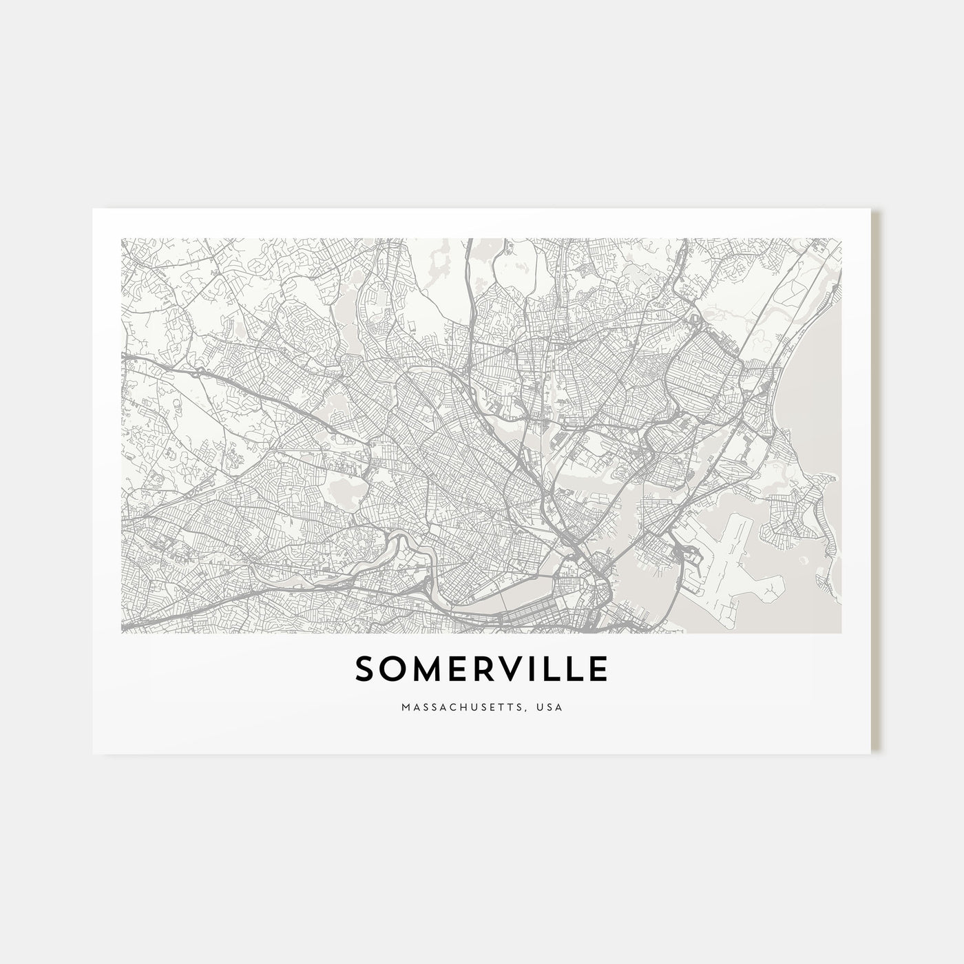 Somerville Map Landscape Poster