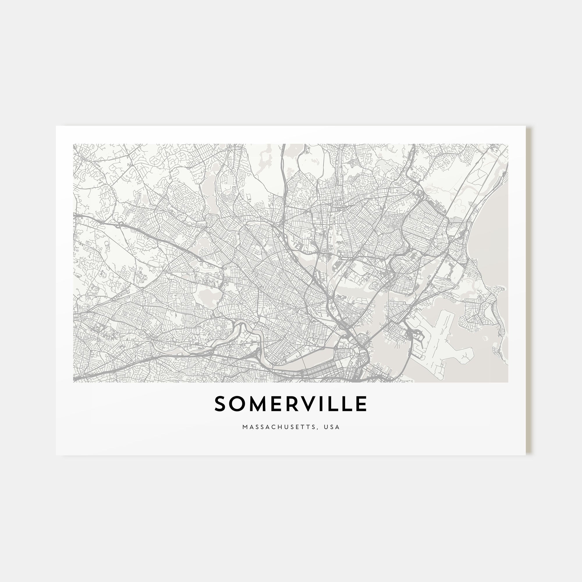 Somerville Map Landscape Poster