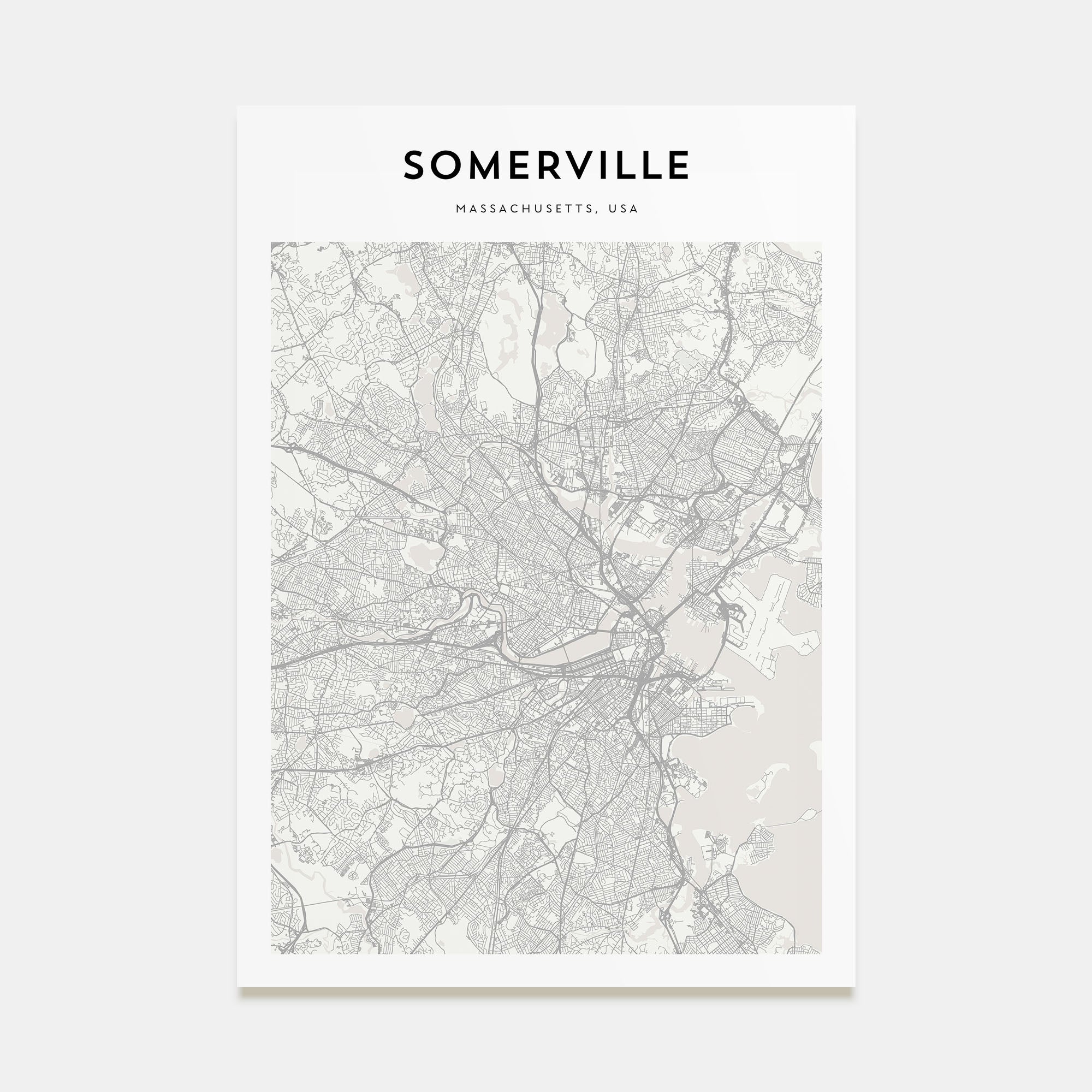 Somerville Map Portrait Poster