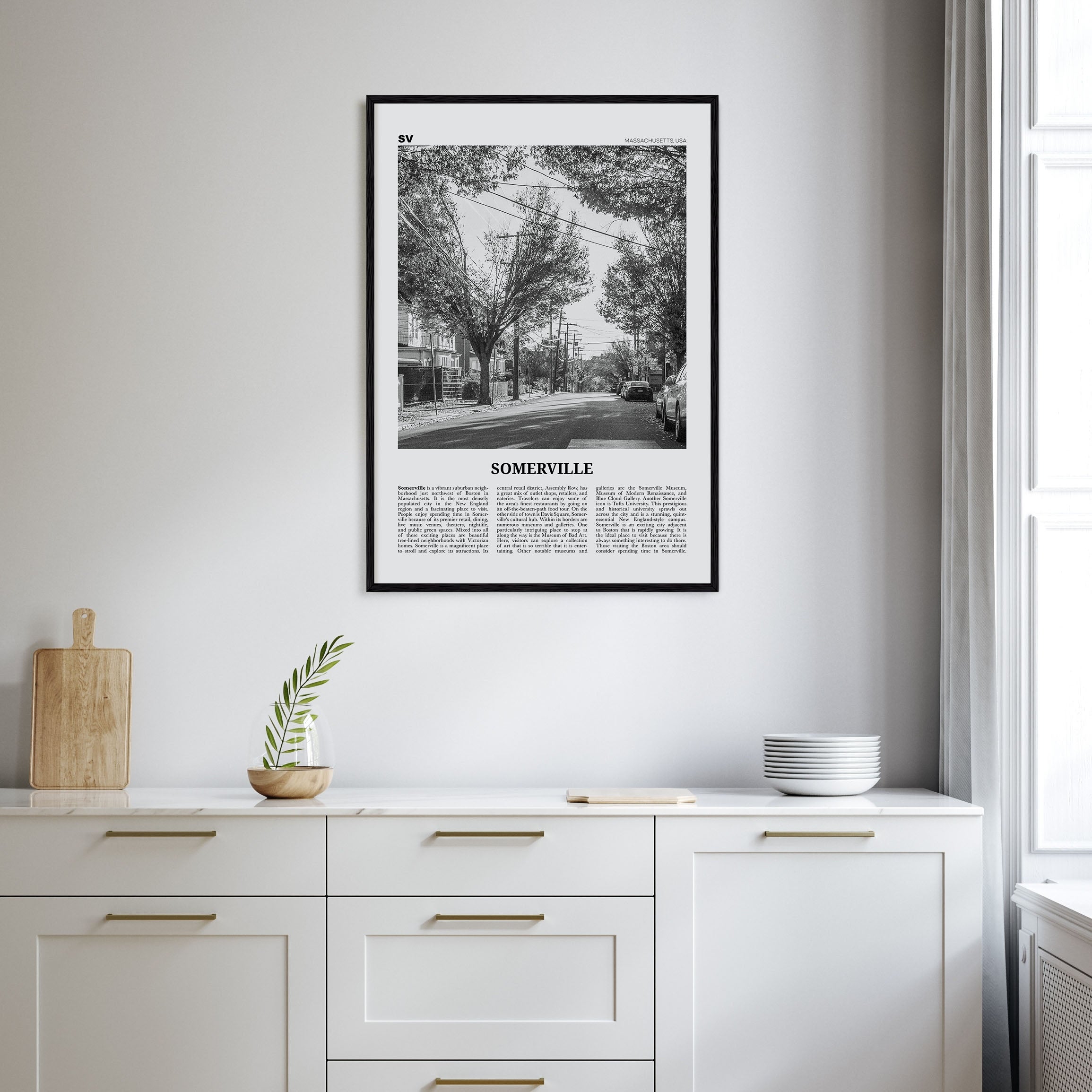 Somerville Travel B&W Poster