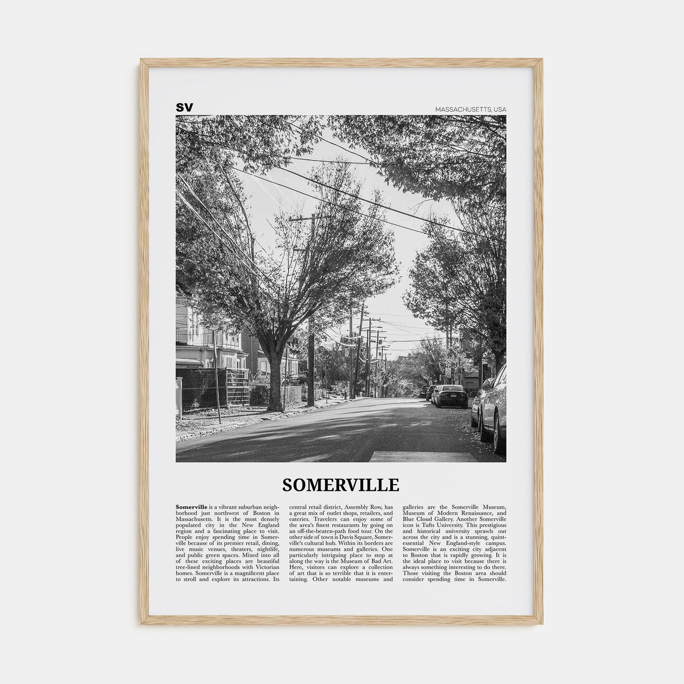 Somerville Travel B&W Poster