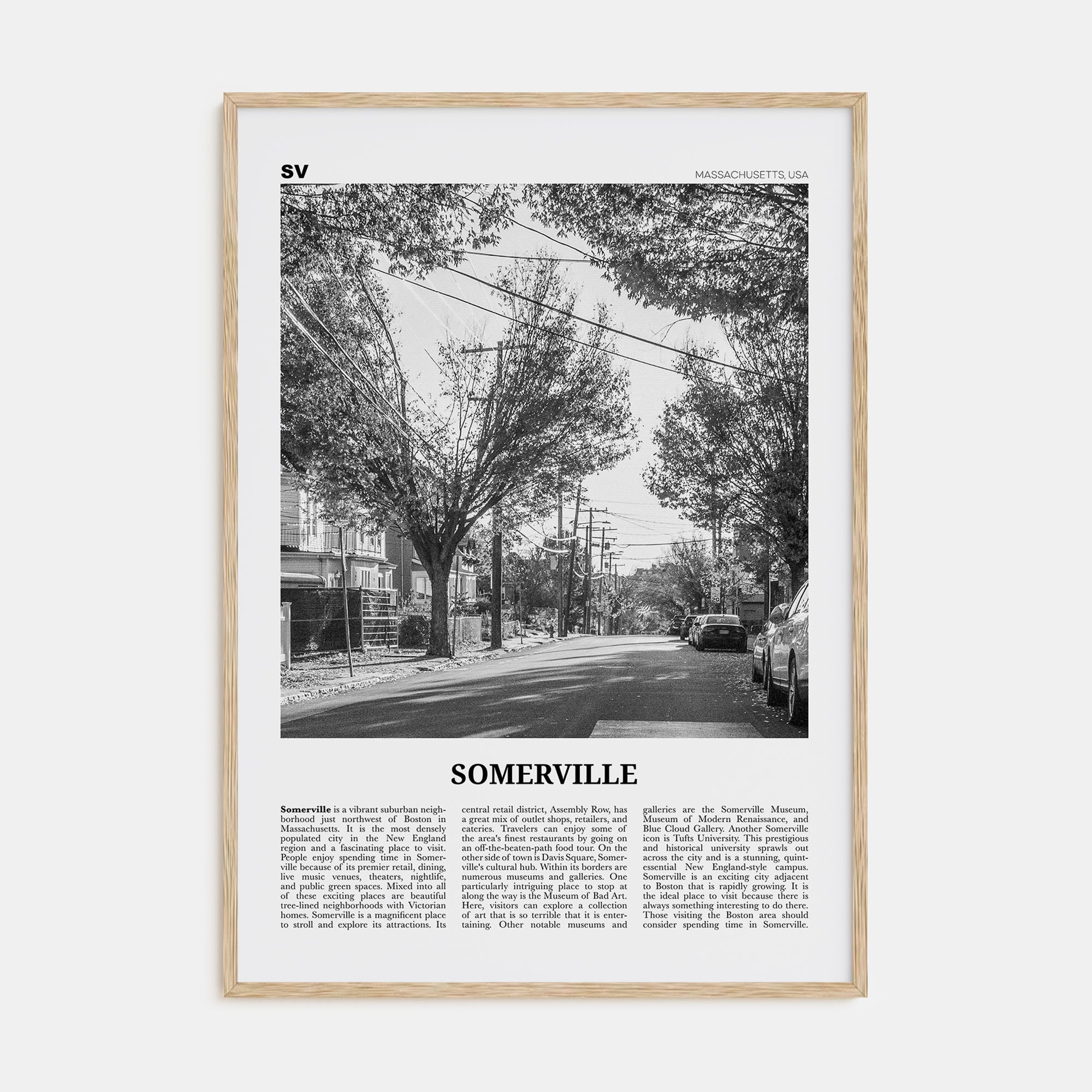 Somerville Travel B&W Poster