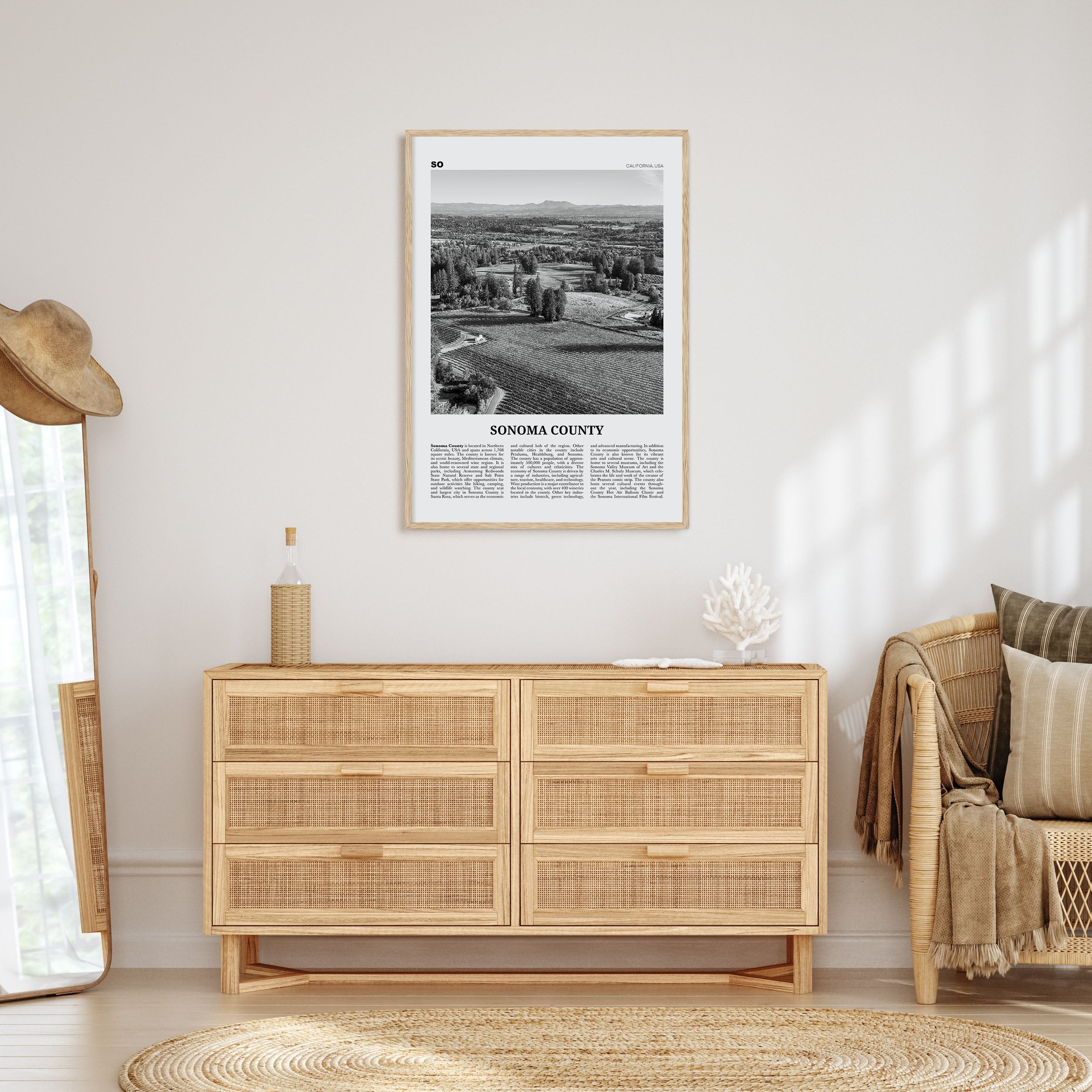 Sonoma County Travel B&W Poster