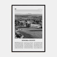 Sonoma County Travel B&W Poster