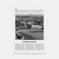 Sonoma County Travel B&W Poster