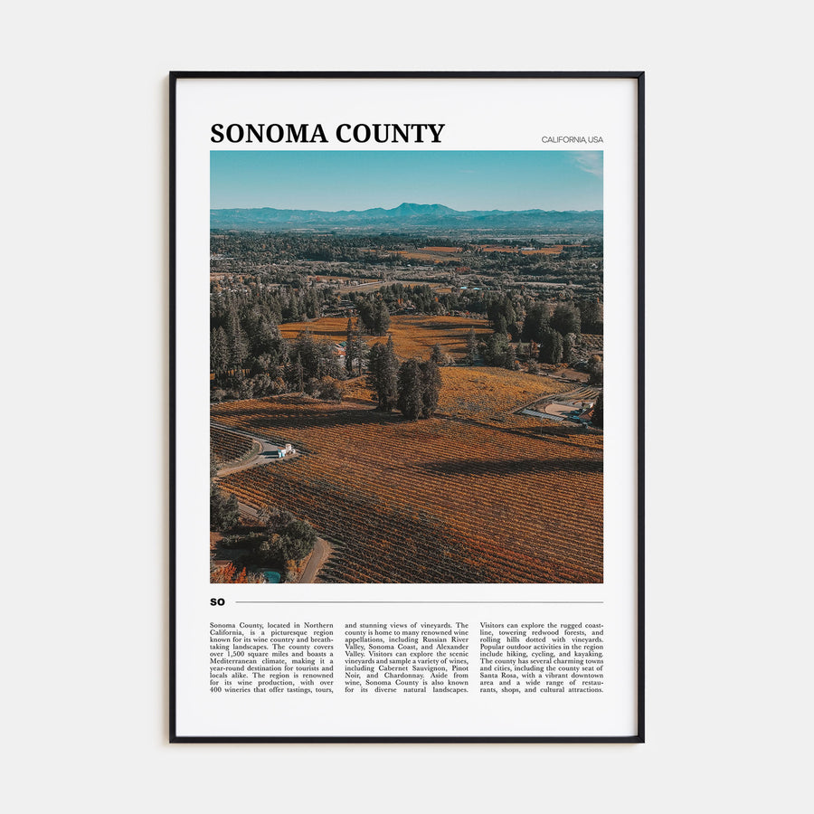 Sonoma County Travel Color Poster