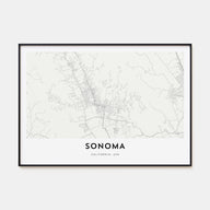 Sonoma Map Landscape Poster