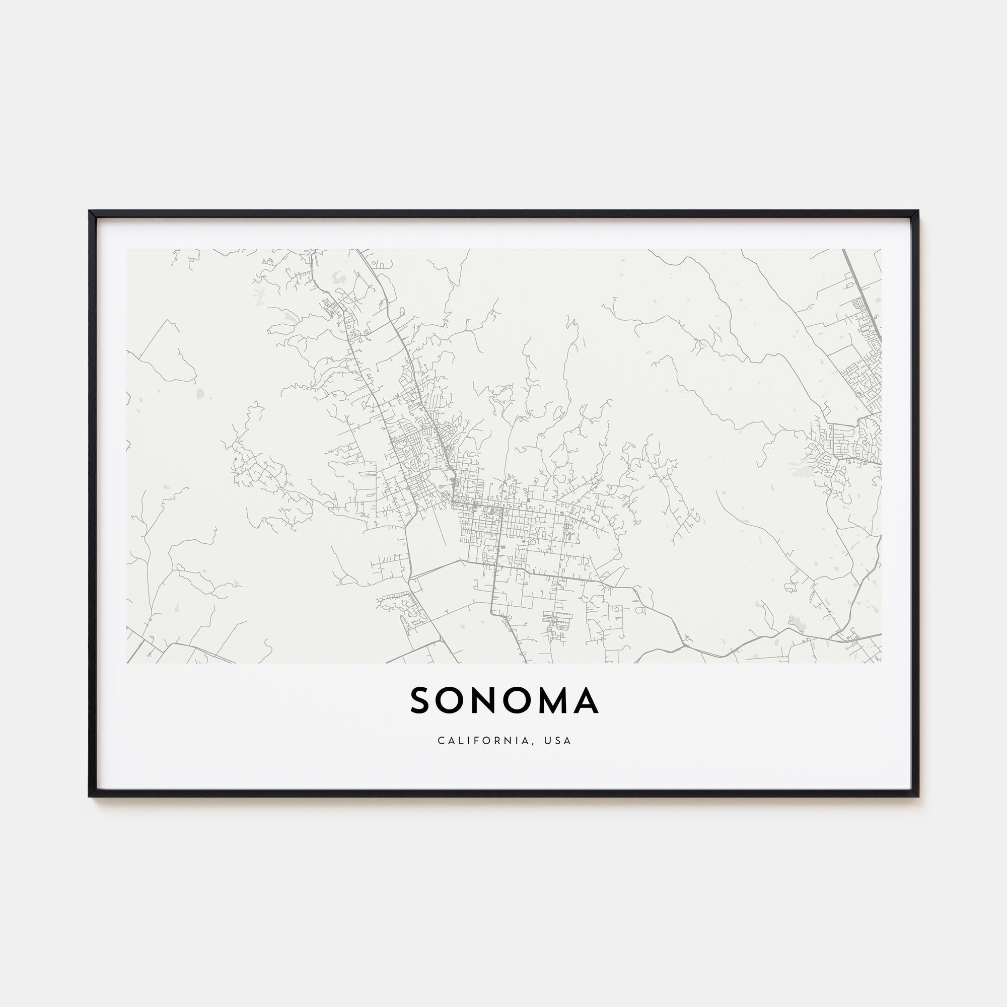 Sonoma Map Landscape Poster