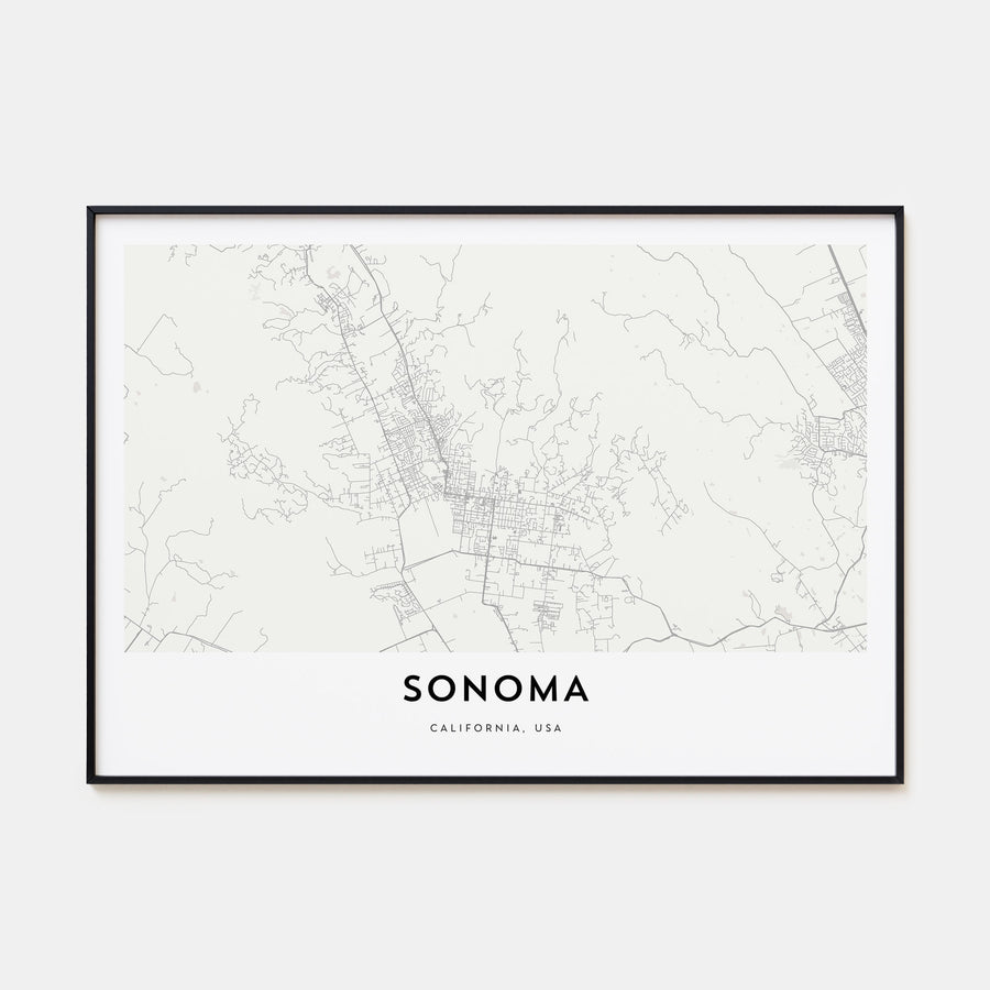 Sonoma Map Landscape Poster