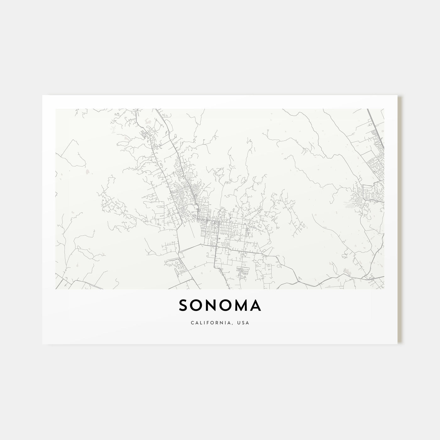 Sonoma Map Landscape Poster