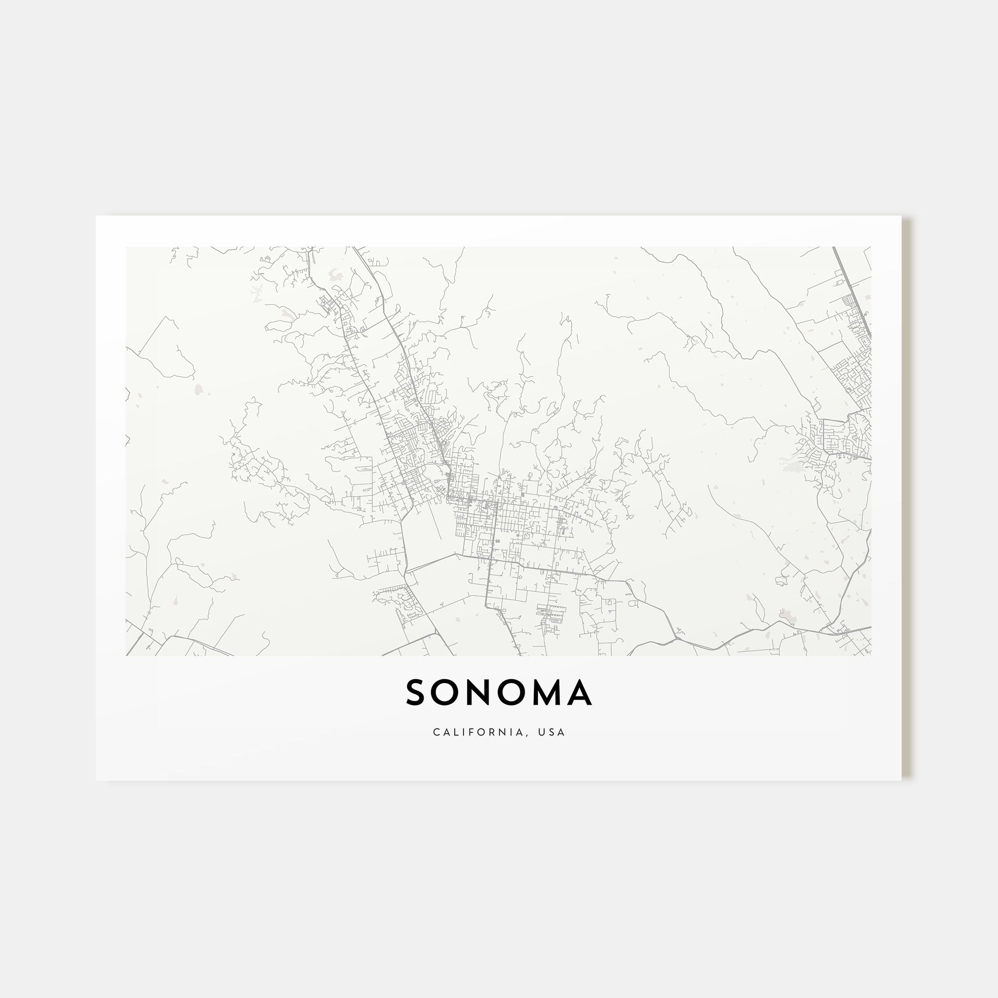Sonoma Map Landscape Poster