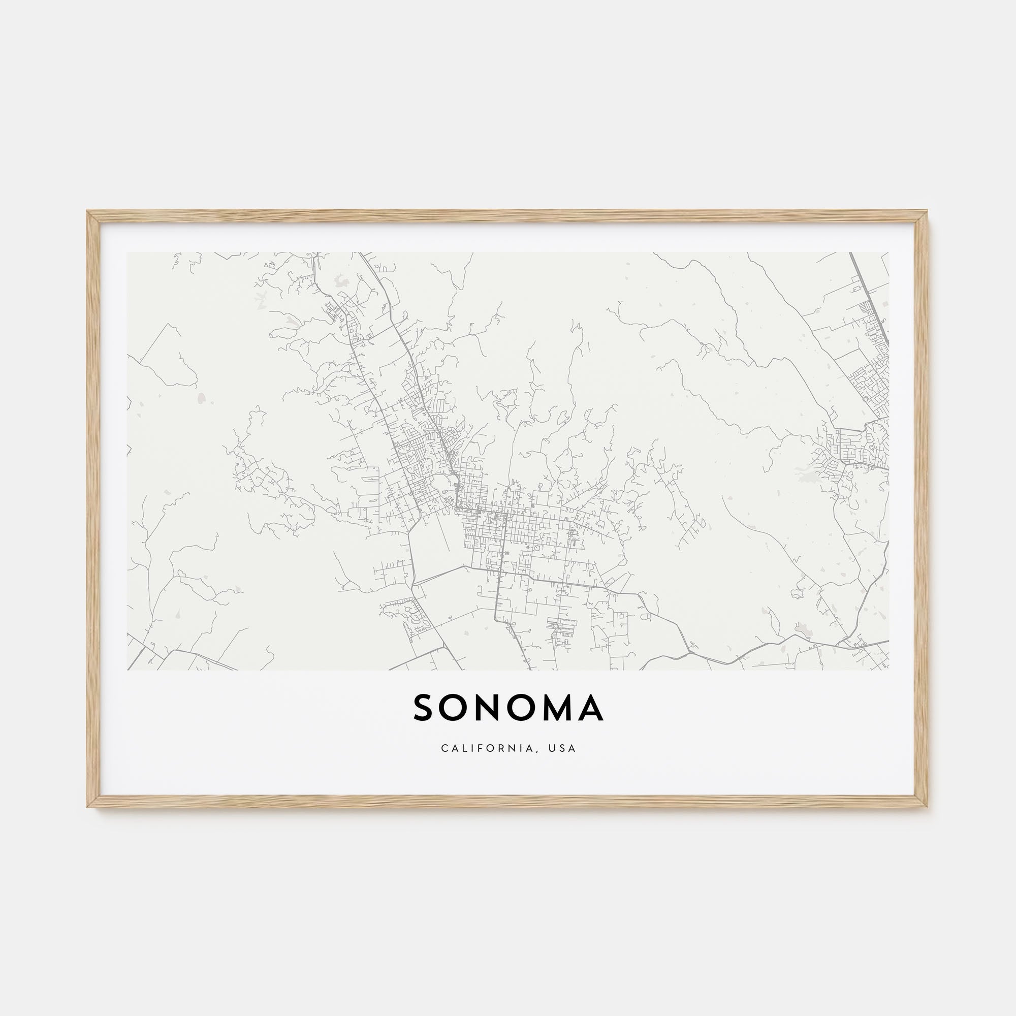 Sonoma Map Landscape Poster