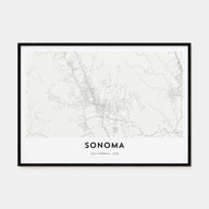 Sonoma Map Landscape Poster