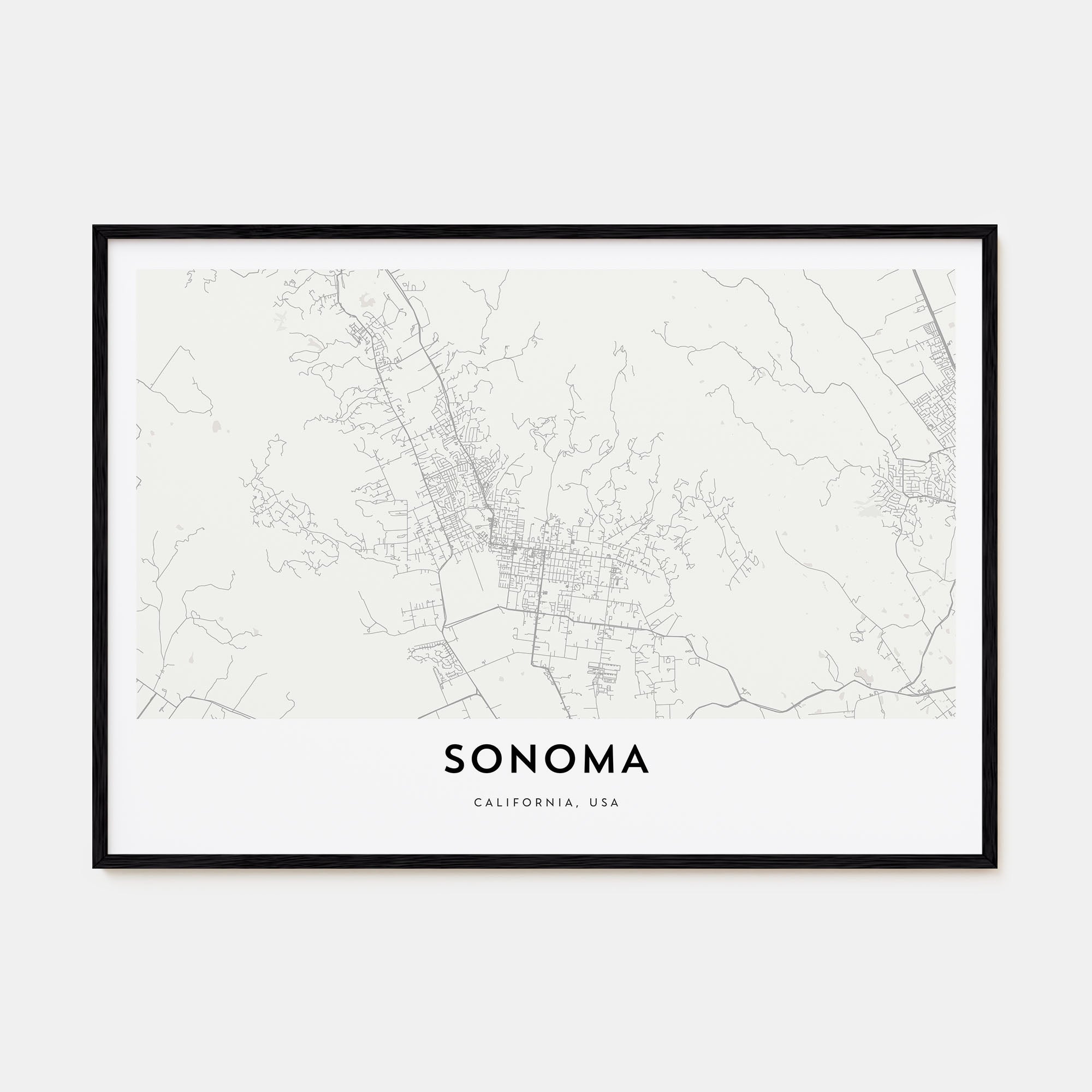Sonoma Map Landscape Poster