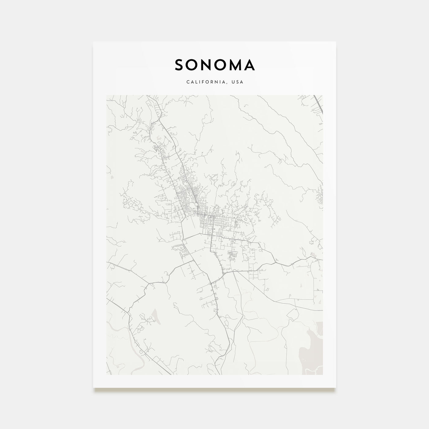 Sonoma Map Portrait Poster