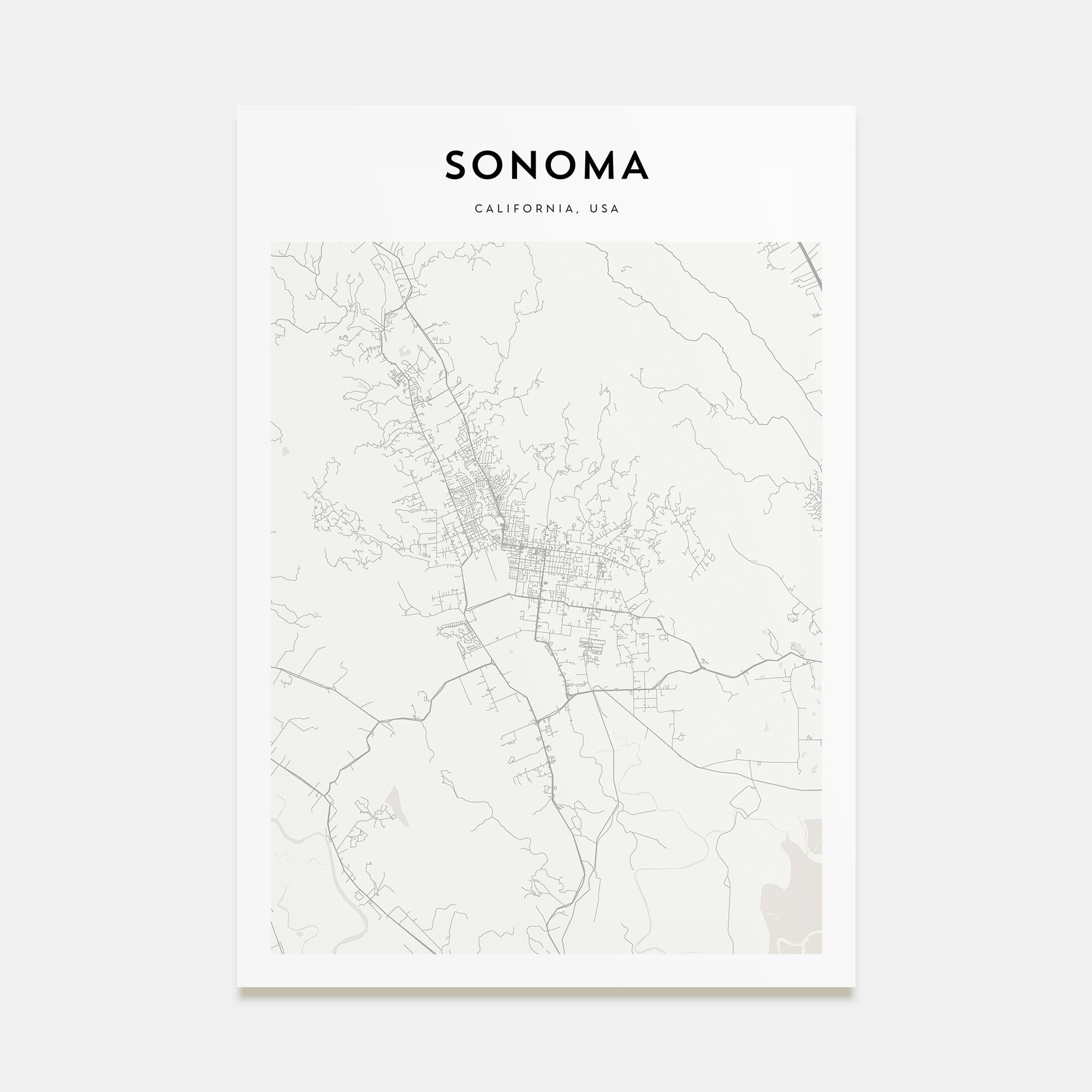 Sonoma Map Portrait Poster