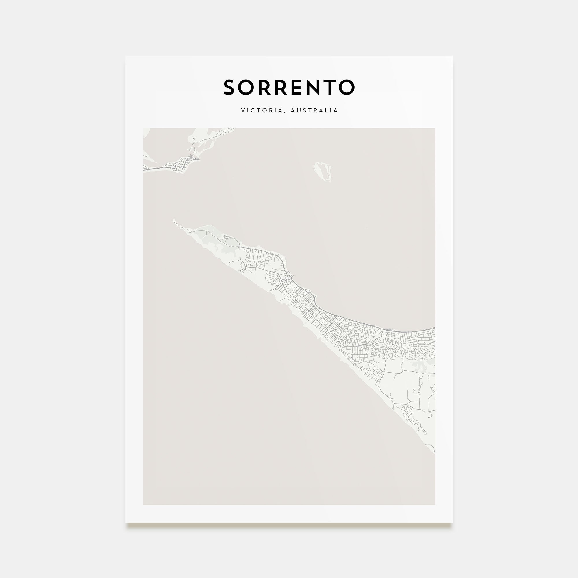 Sorrento, Australia Map Portrait Poster
