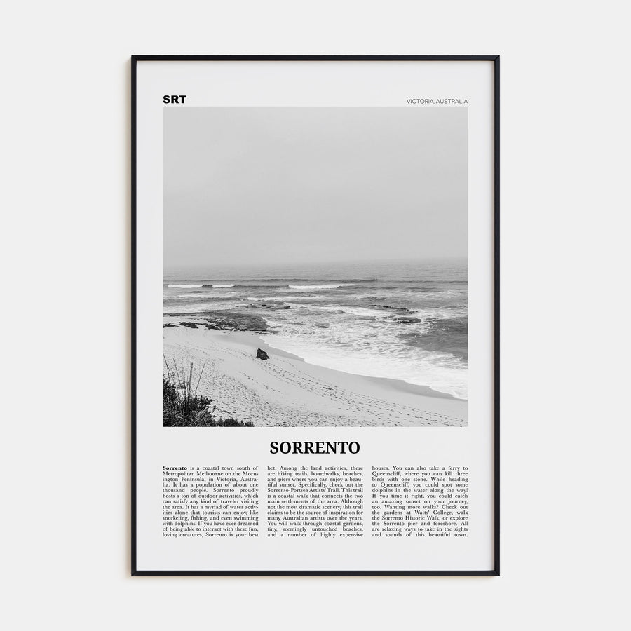 Sorrento, Australia Travel B&W Poster