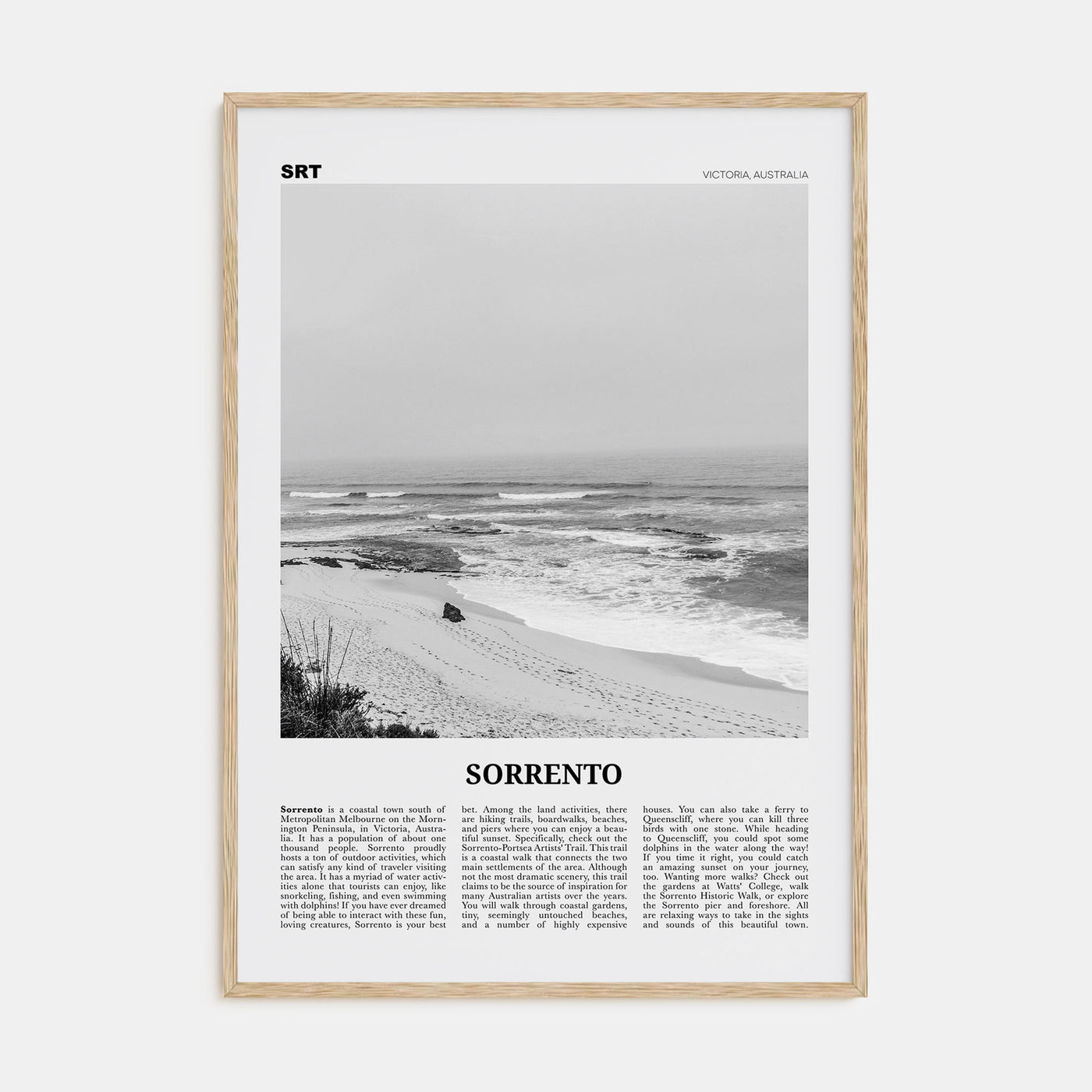 Sorrento, Australia Travel B&W Poster