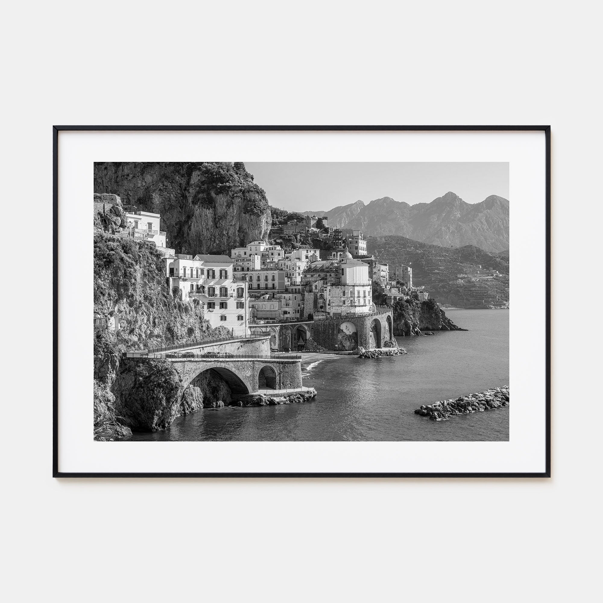 Sorrento, Italy Landscape B&W Poster