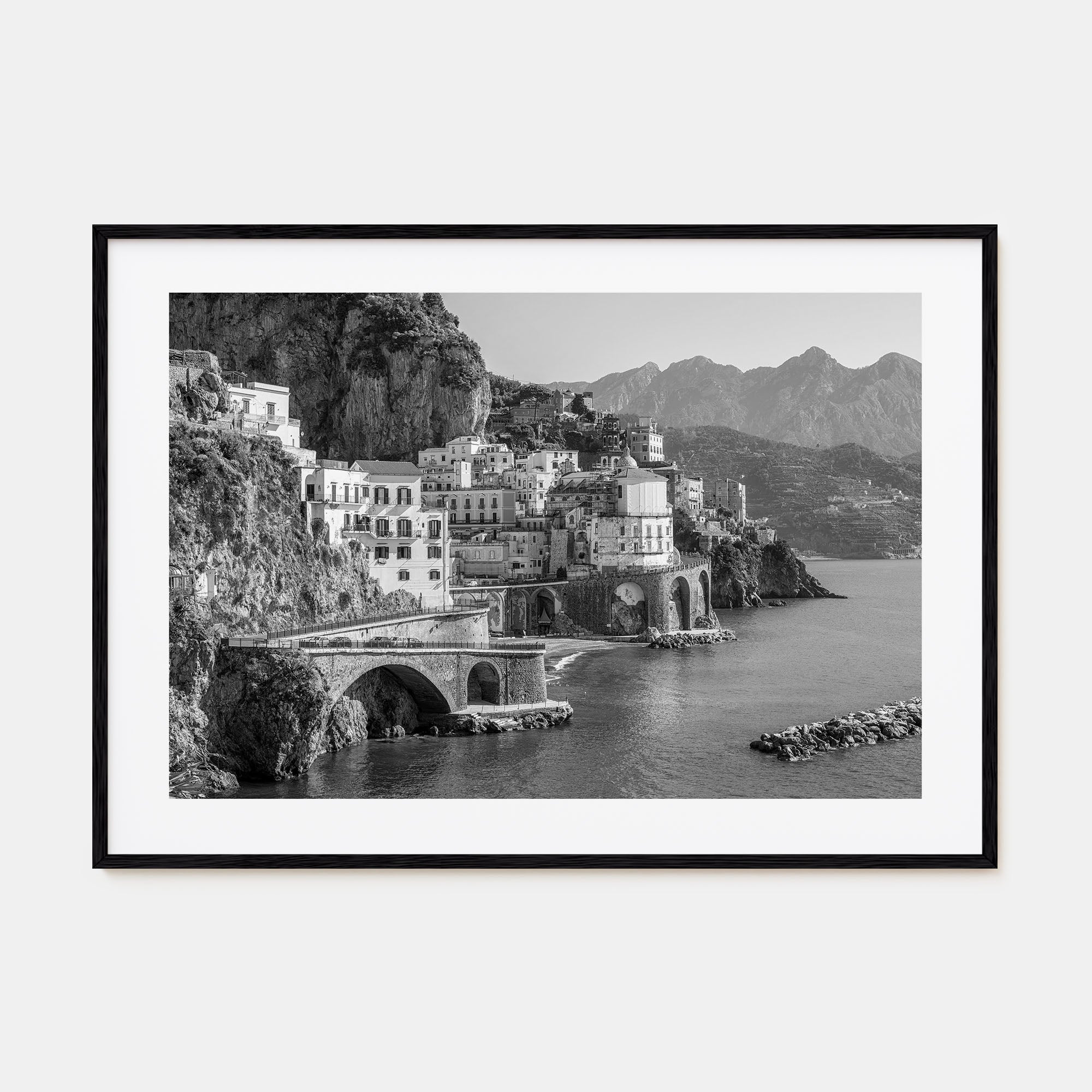 Sorrento, Italy Landscape B&W Poster