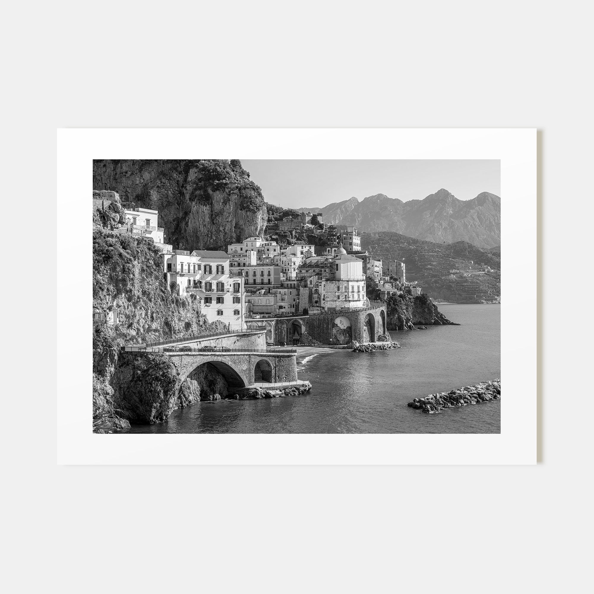 Sorrento, Italy Landscape B&W Poster