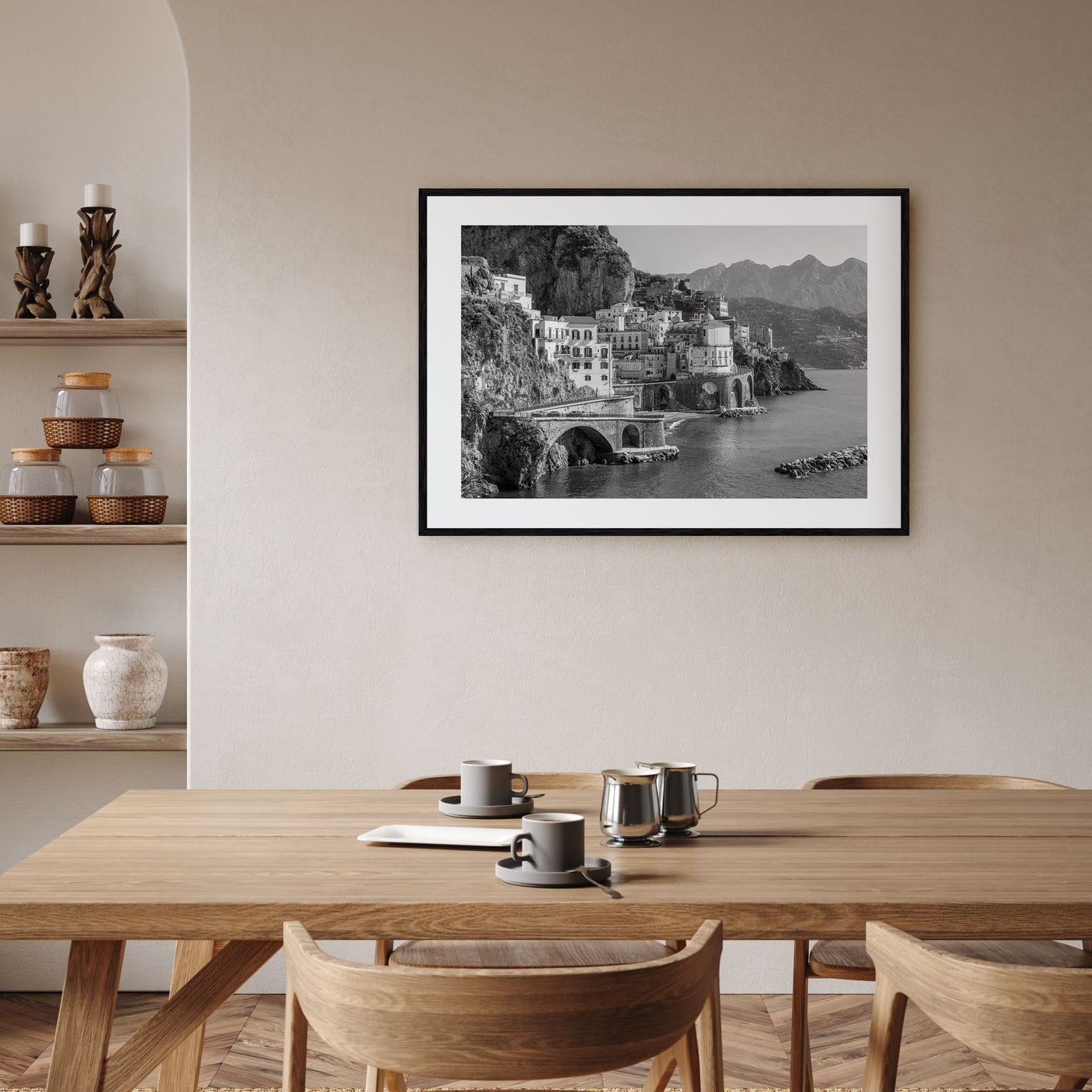 Sorrento, Italy Landscape B&W Poster