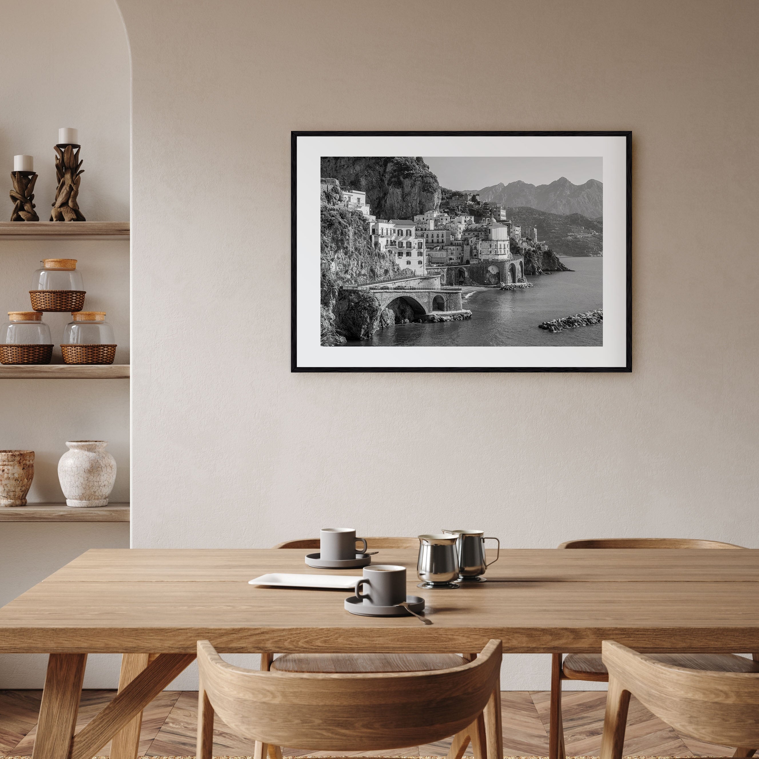 Sorrento, Italy Landscape B&W Poster
