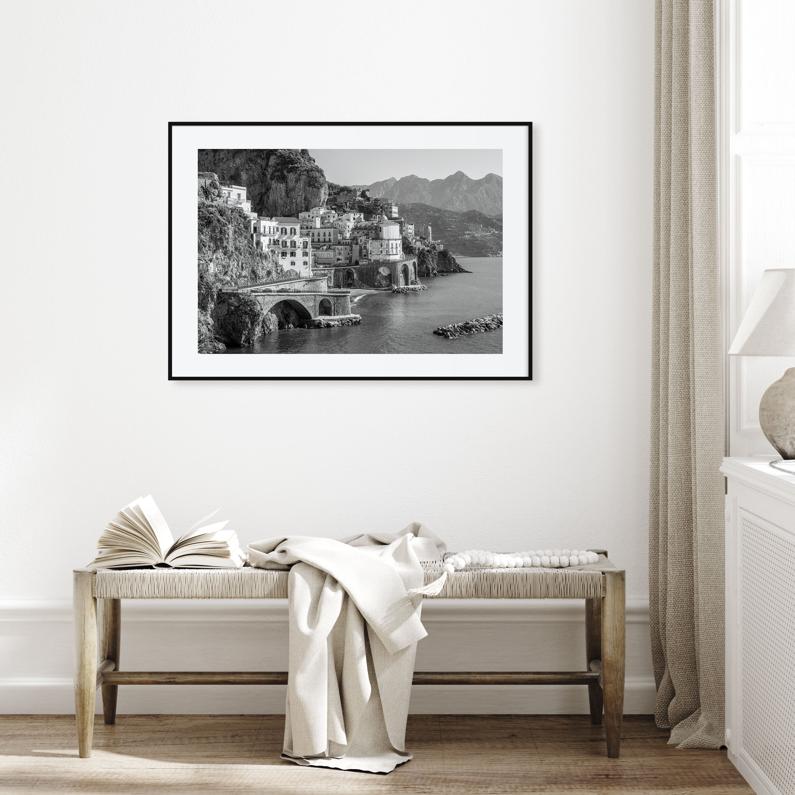 Sorrento, Italy Landscape B&W Poster