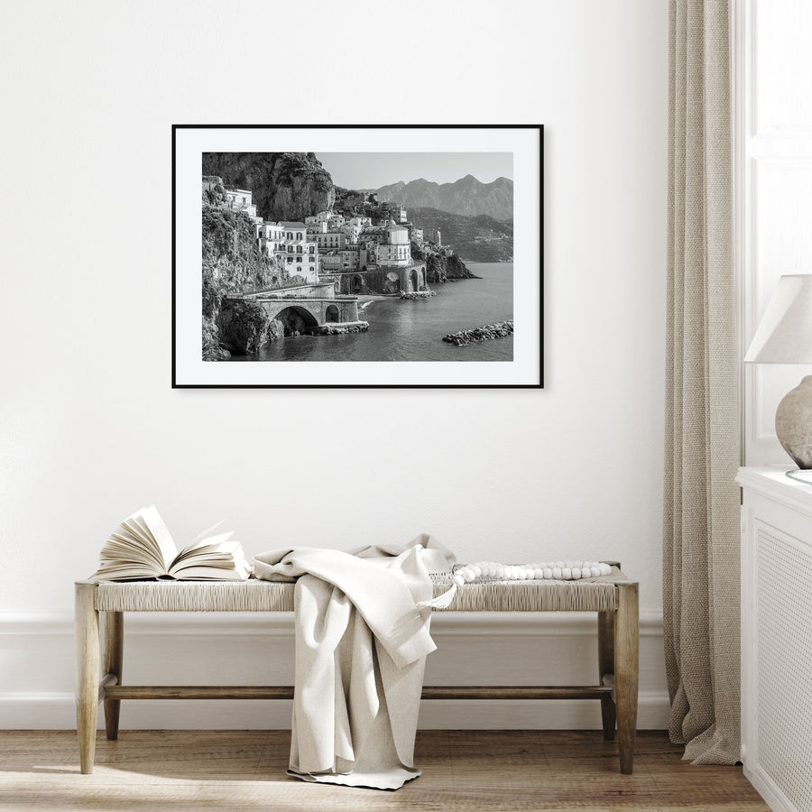 Sorrento, Italy Landscape B&W Poster