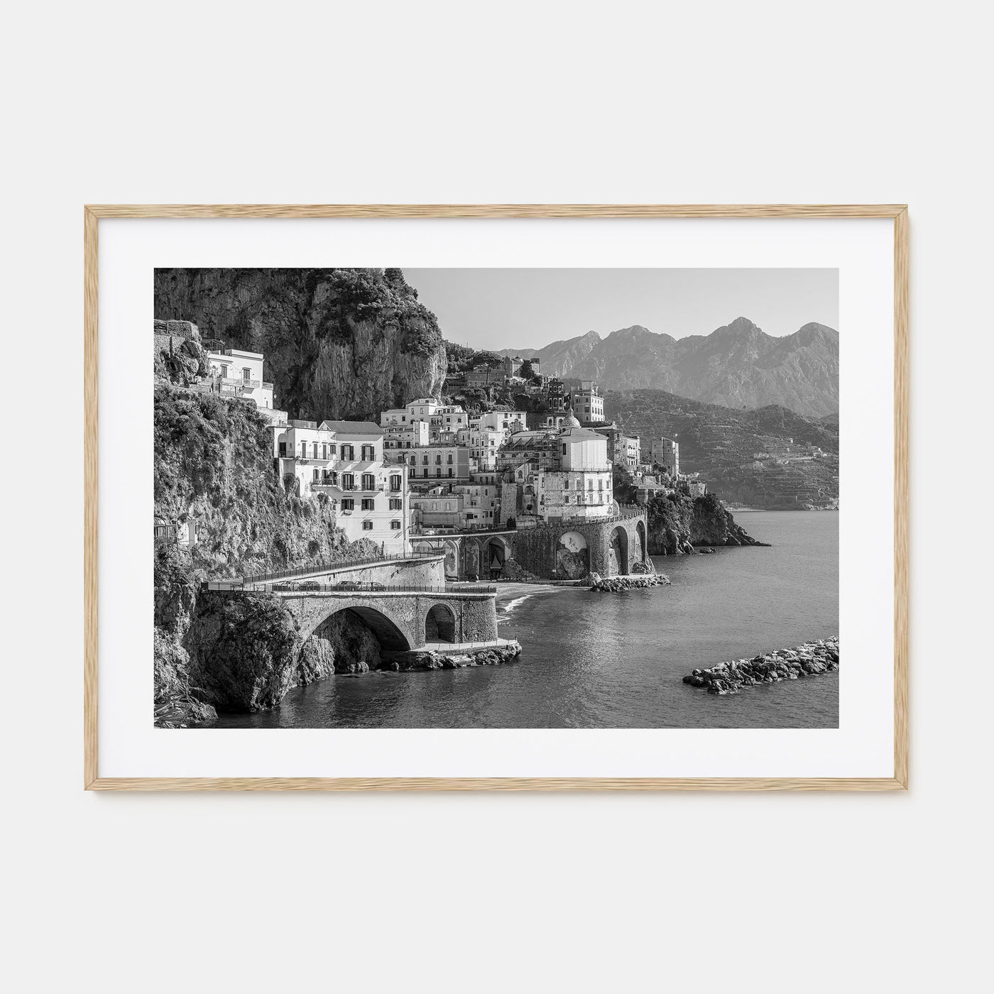Sorrento, Italy Landscape B&W Poster