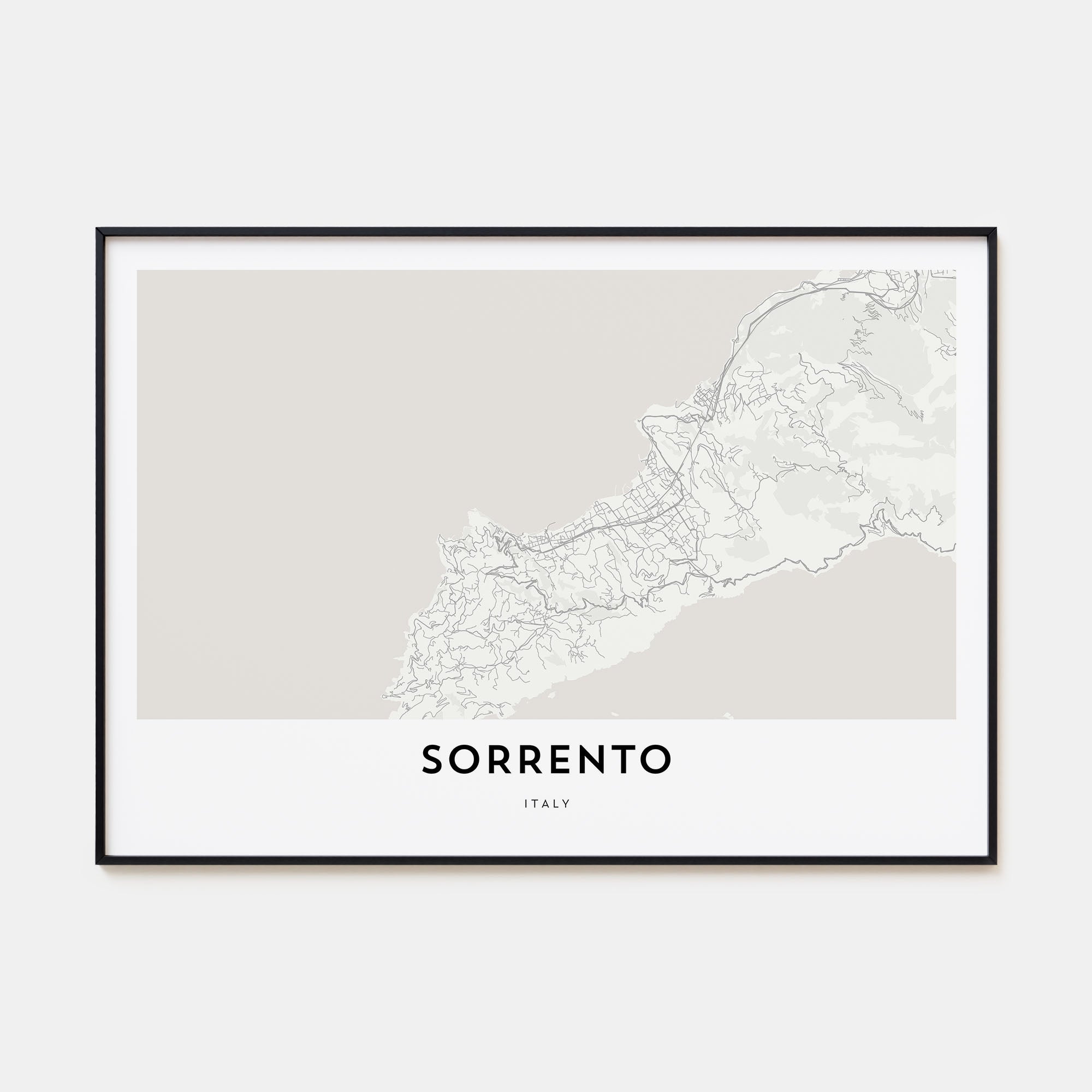 Sorrento, Italy Map Landscape Poster