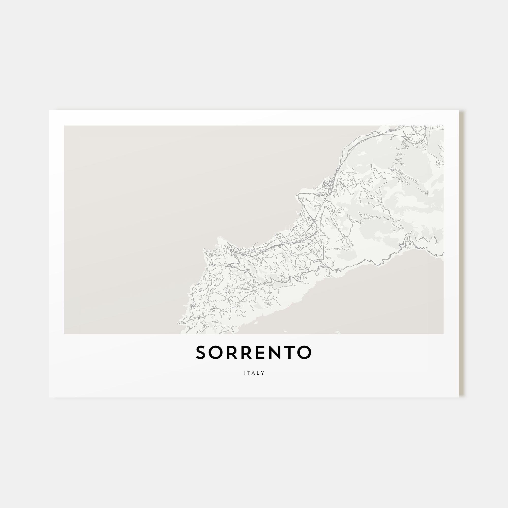 Sorrento, Italy Map Landscape Poster