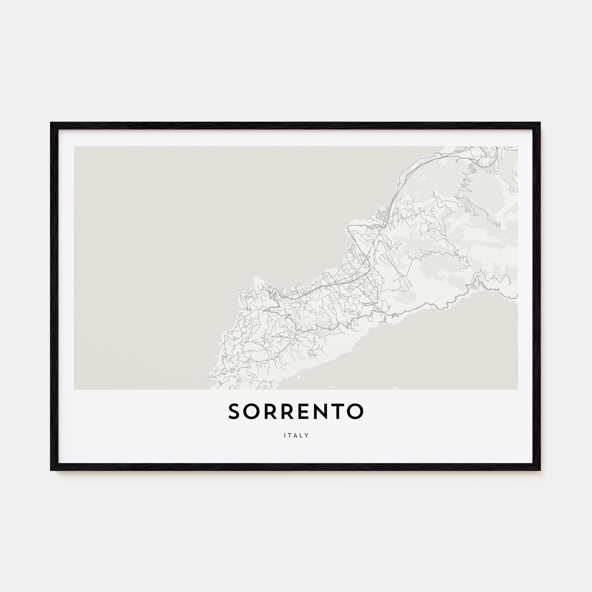 Sorrento, Italy Map Landscape Poster