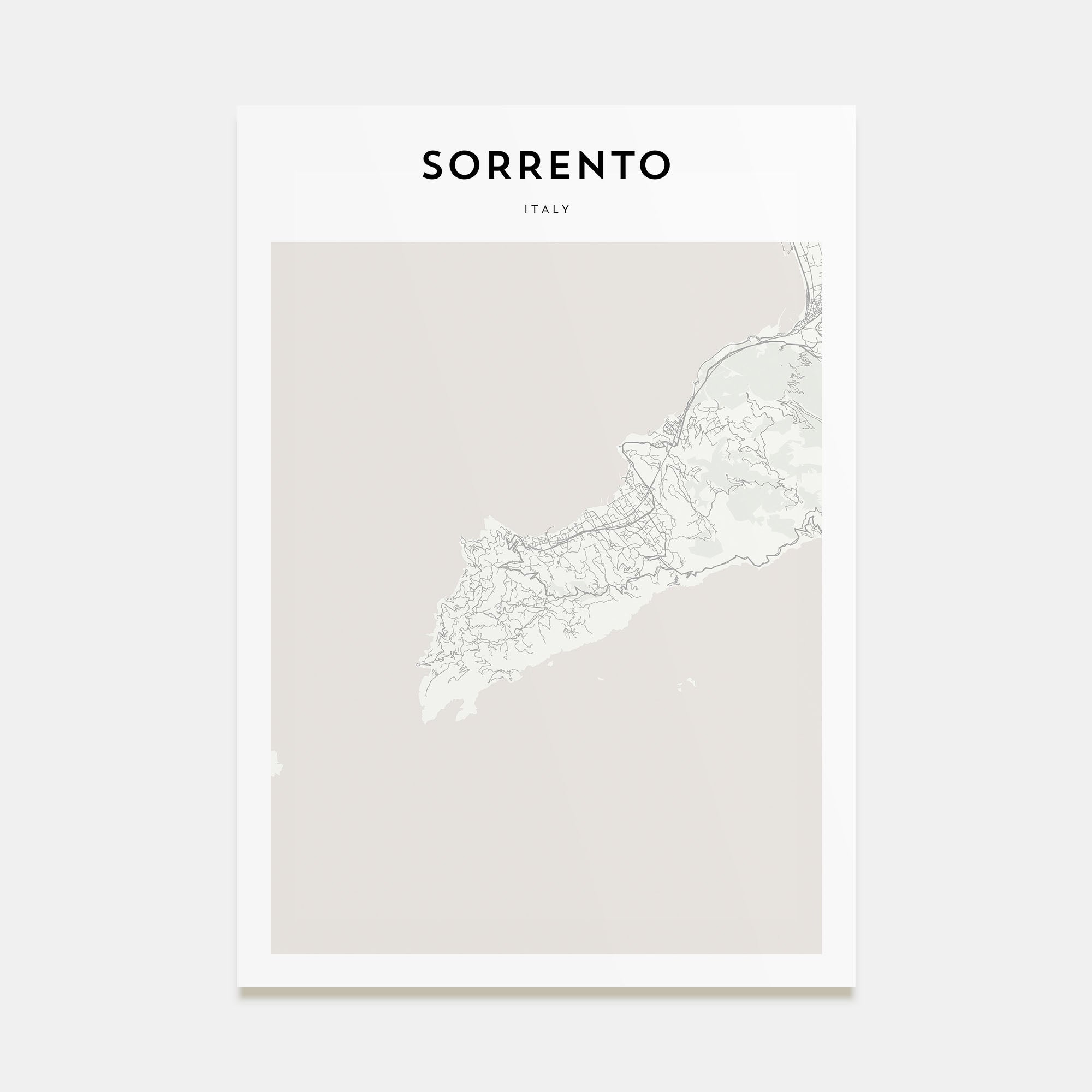 Sorrento, Italy Map Portrait Poster