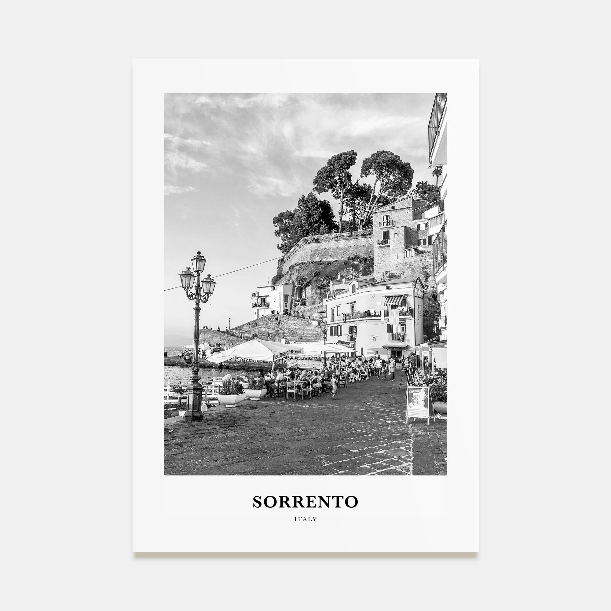 Sorrento, Italy Portrait B&W Poster