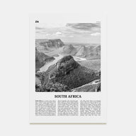 South Africa Travel B&W Poster