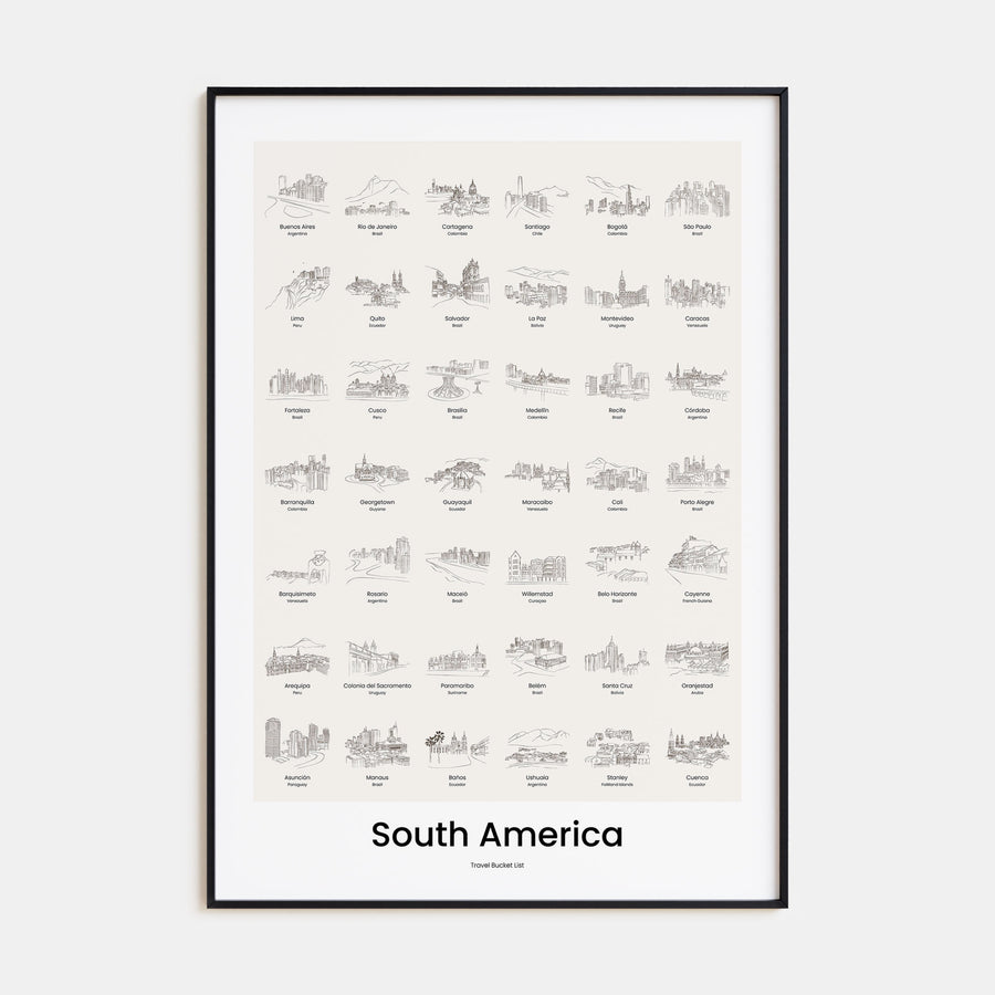 South America Bucket List Poster