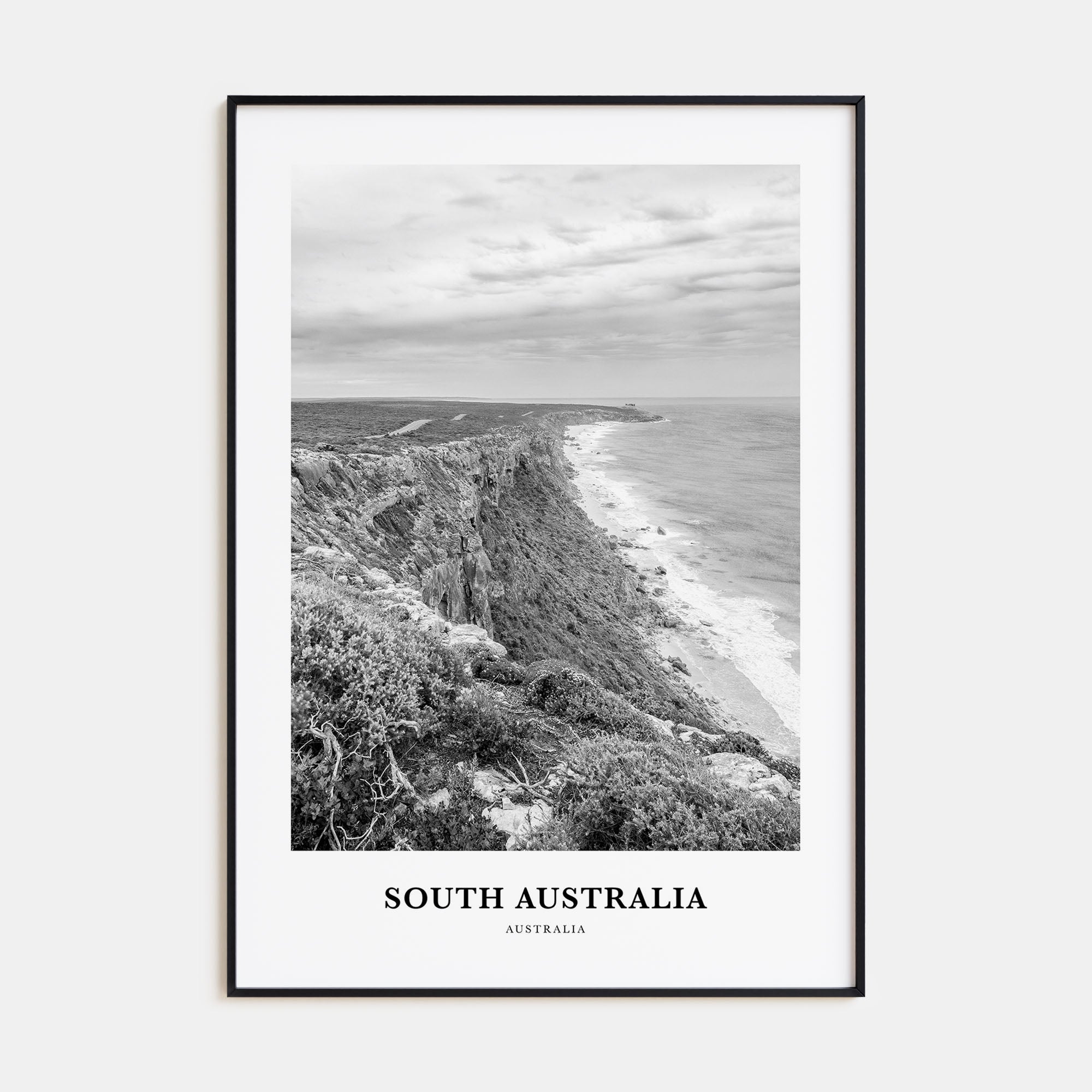 South Australia Portrait B&W Poster