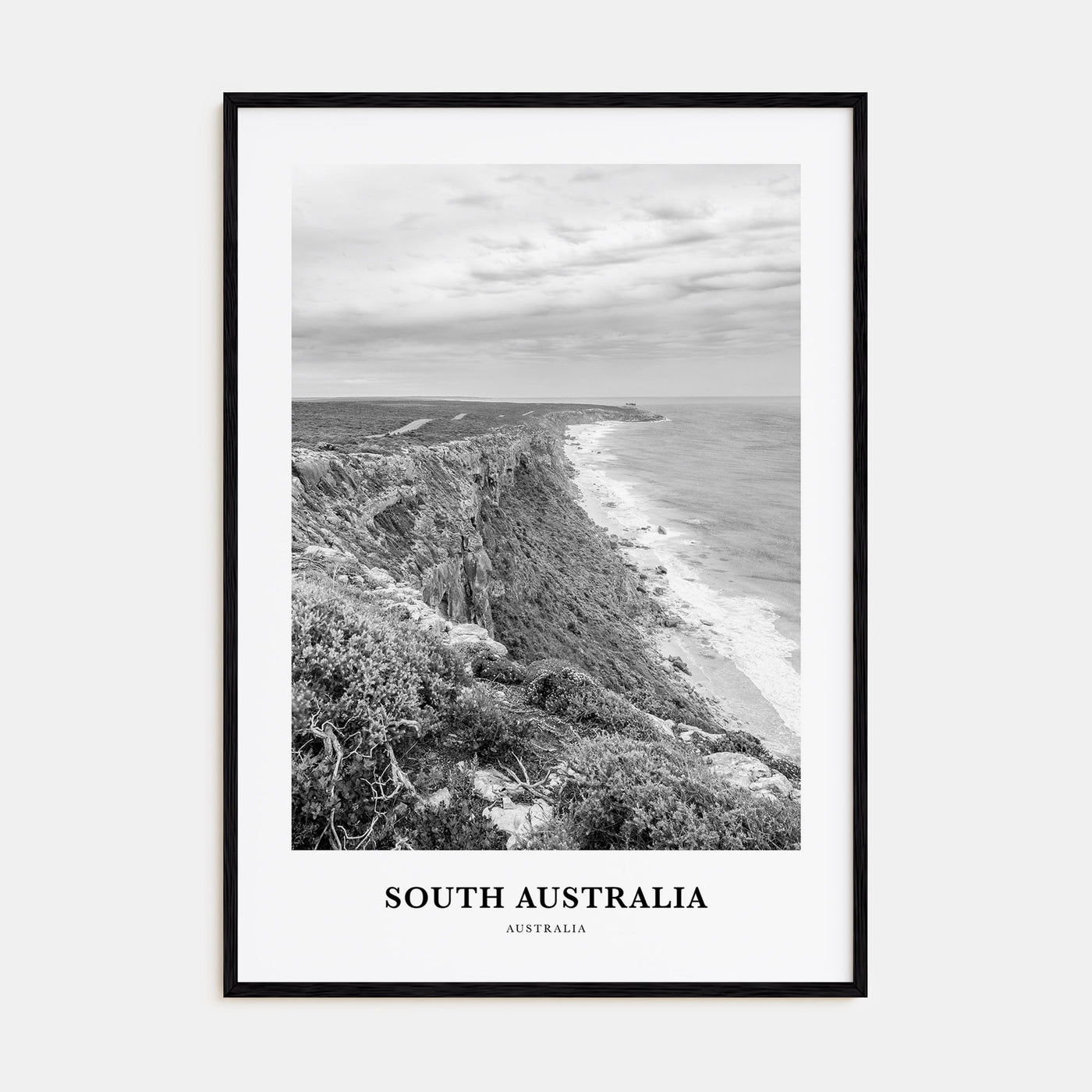 South Australia Portrait B&W Poster