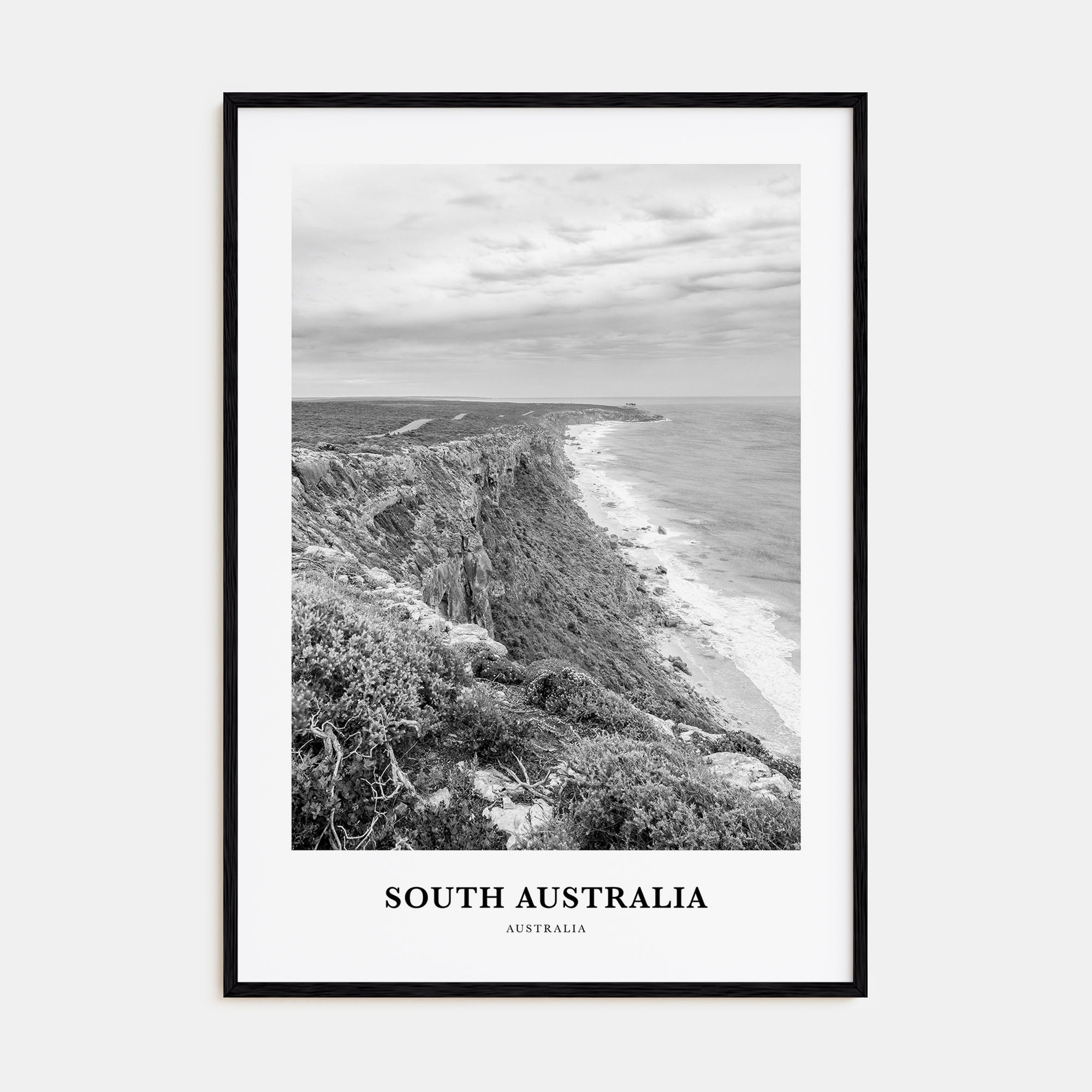 South Australia Portrait B&W Poster