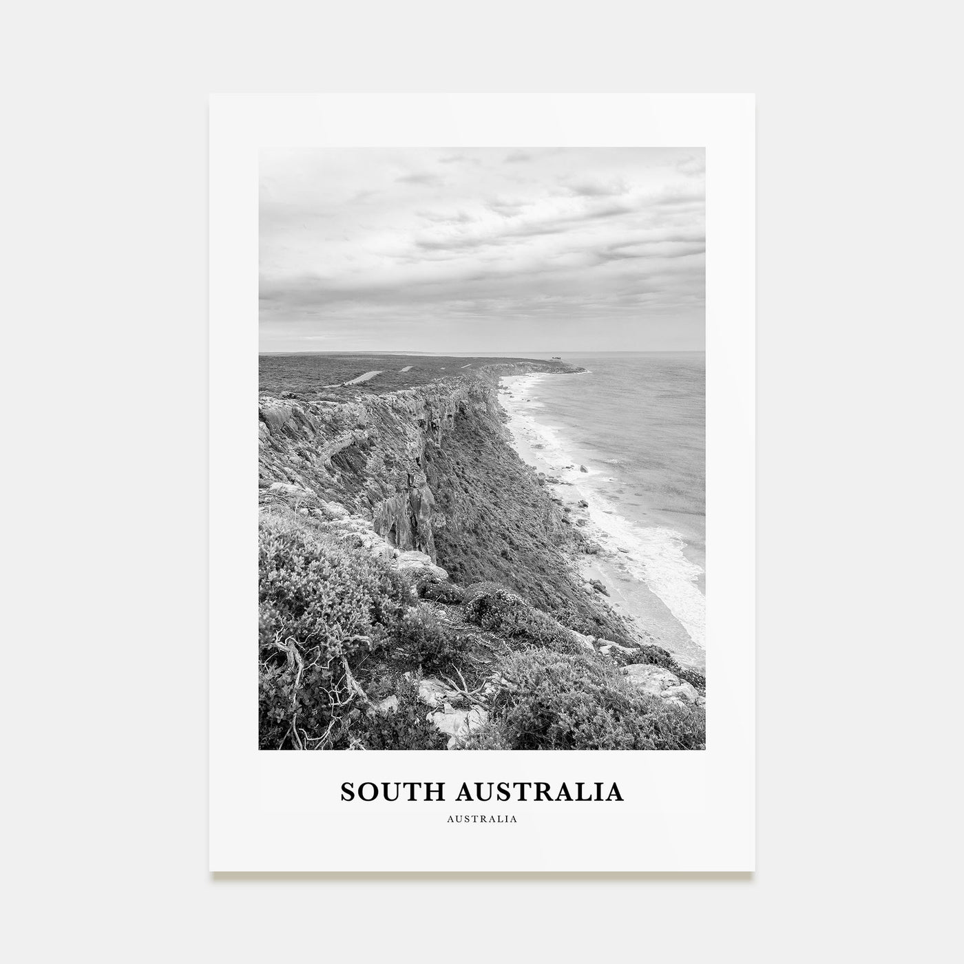 South Australia Portrait B&W Poster